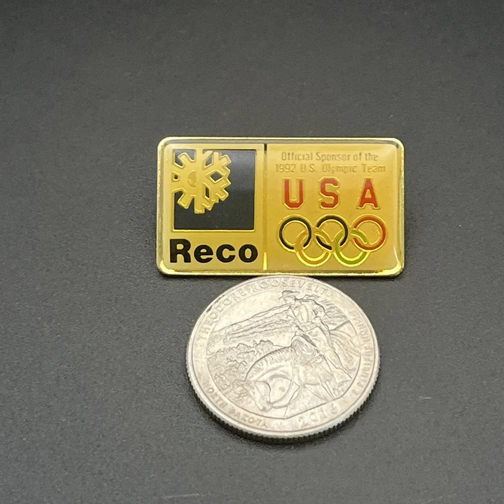 Vintage 1992 Barcelona Summer‎ Olympics Reco Team USA Sponsor Lapel Hat Pin